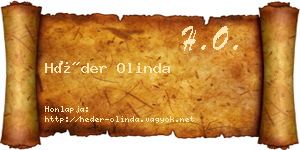 Héder Olinda névjegykártya